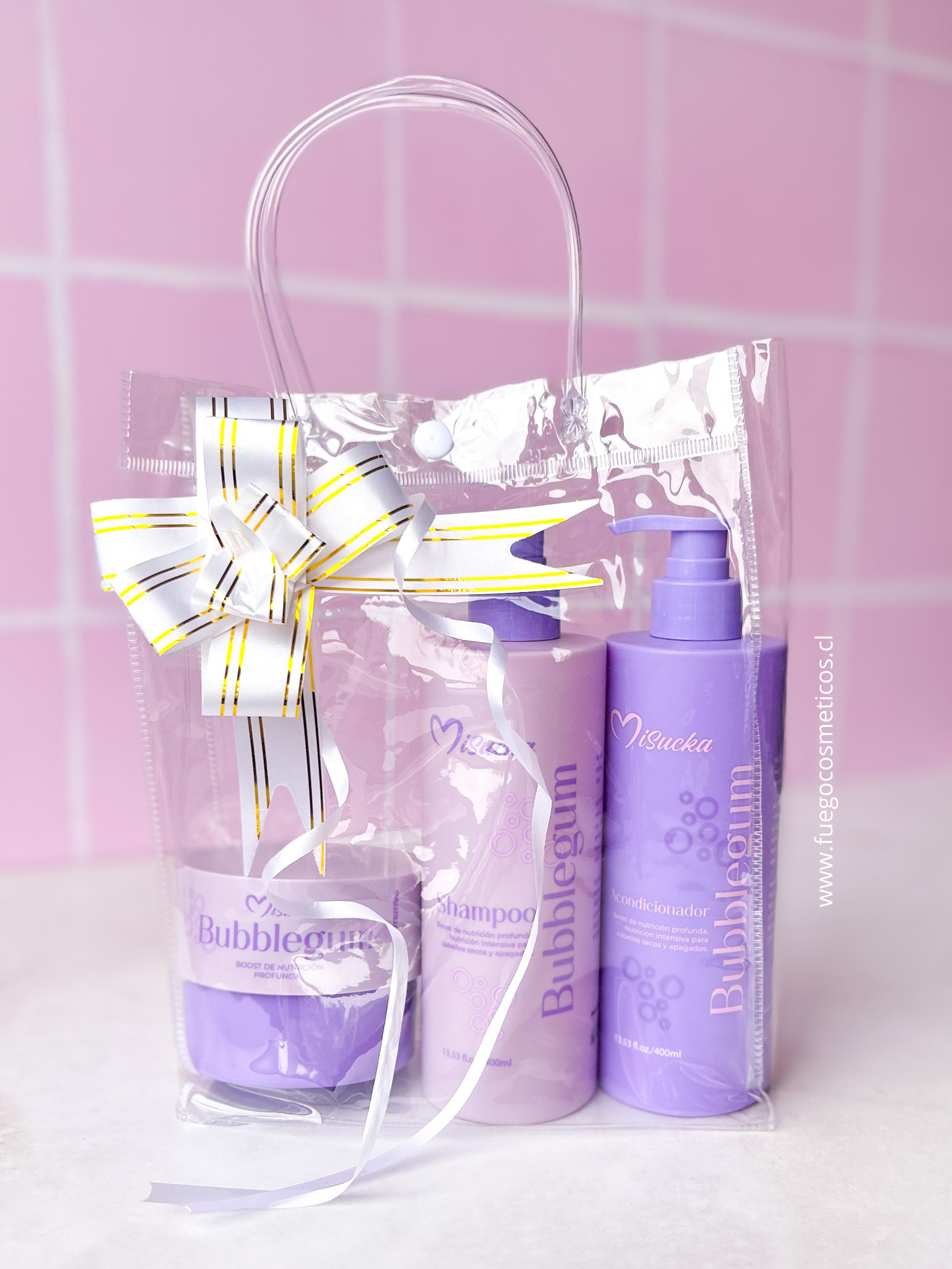 KIT BUBBLEGUM BOOST NUTRITIVO REGALO 🎁 Shampoo + Acondicionador + Mascarilla