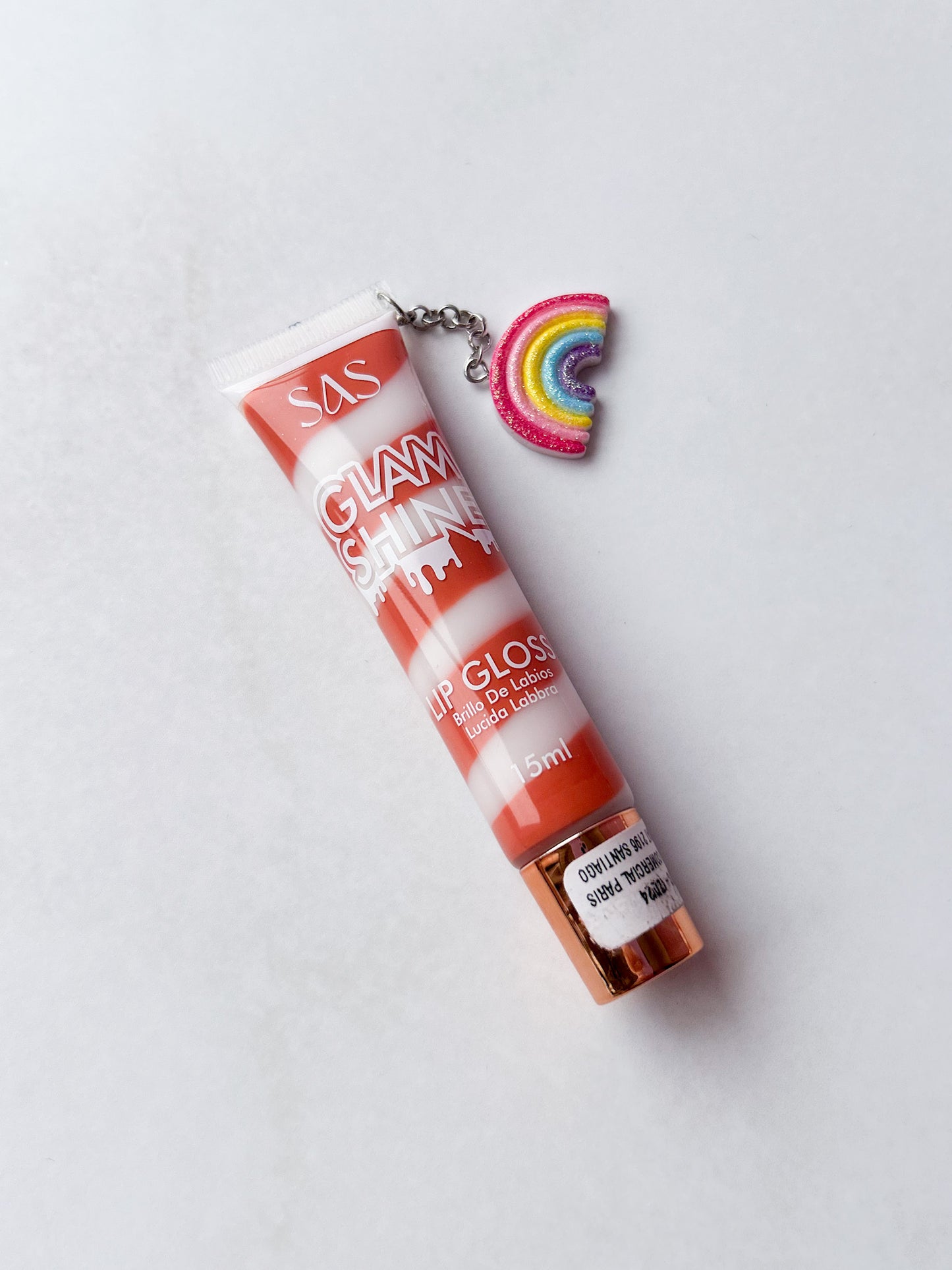 SAS - PACK DE 6: Gloss GLAM SHINE aroma Chocolate con charm ($1.665 c/u)