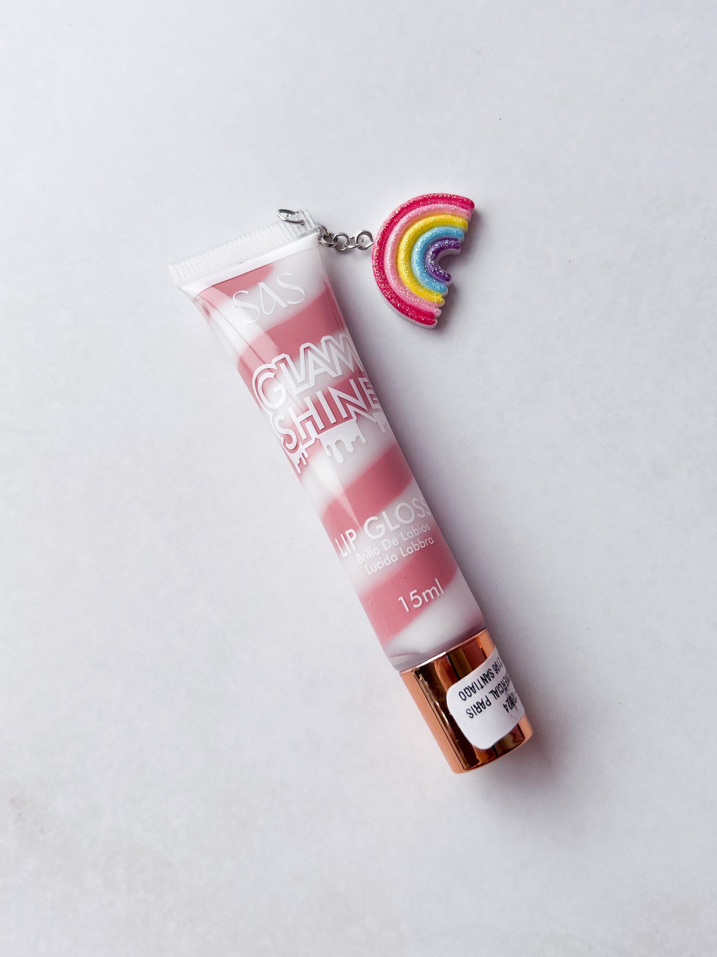 SAS - PACK DE 6: Gloss GLAM SHINE aroma Chocolate con charm ($1.665 c/u)