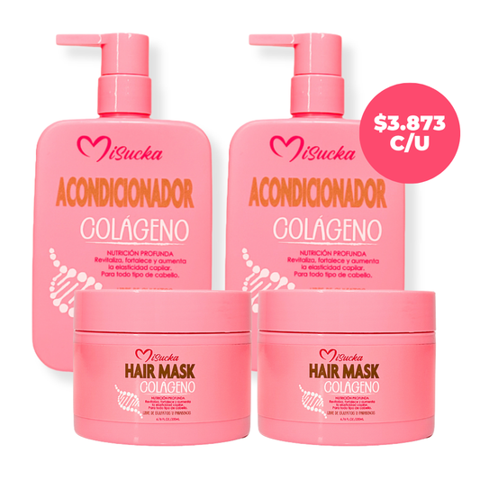 MISUCKA - 2 Acondicionador + 2 Hair Mask Colágeno