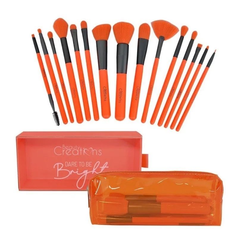 Beauty Creations - Set de 15 Brochas Naranjo